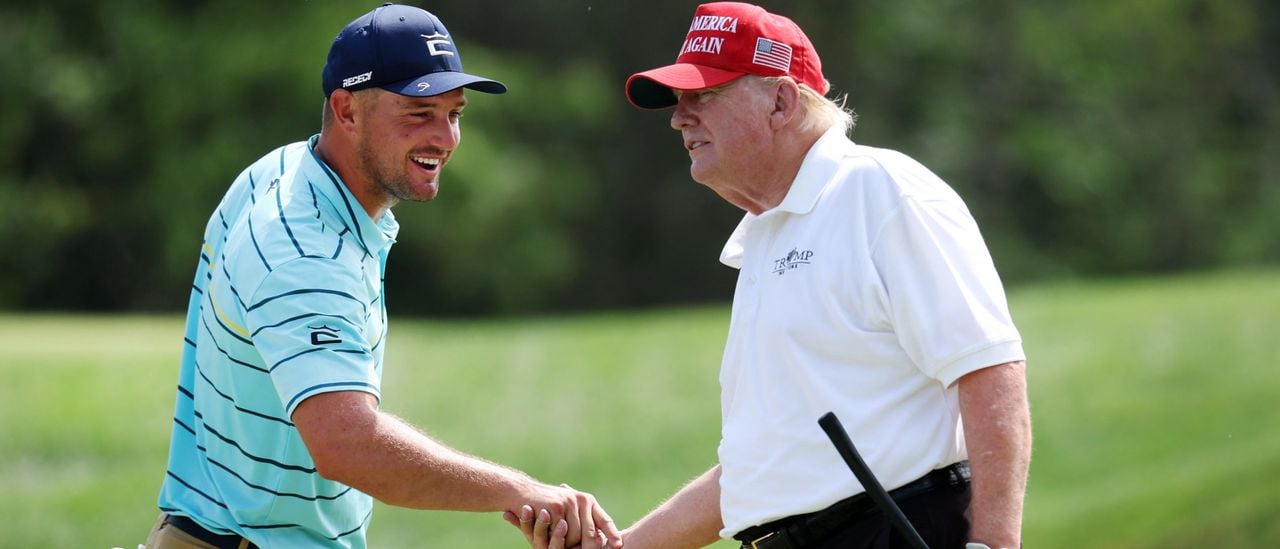 Bryson DeChambeau Chops It Up With Donald Trump On The Golf Course